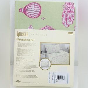 3pc New Wicked For Good Target Katie Kime TWIN Sheet Set Bedding Glinda Elphaba